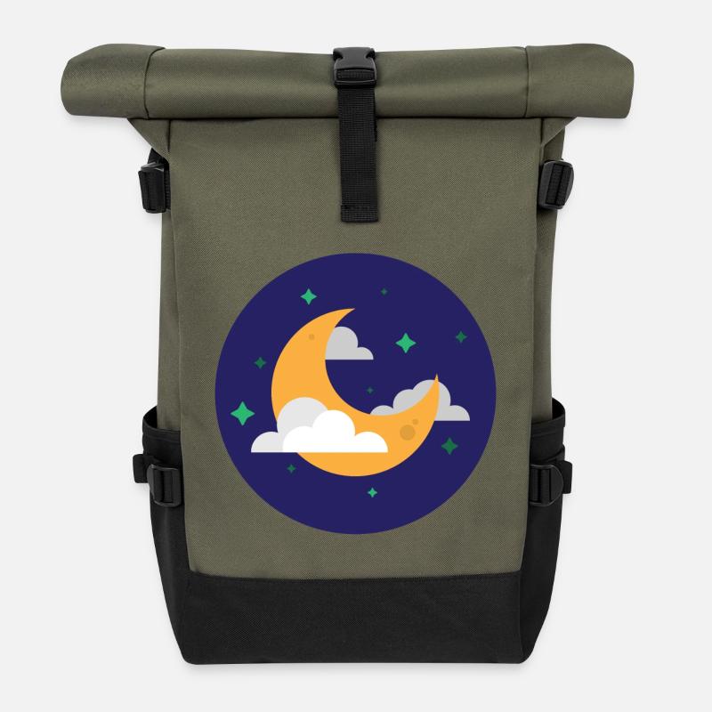 lune - Sac à dos roll top - olive/noir