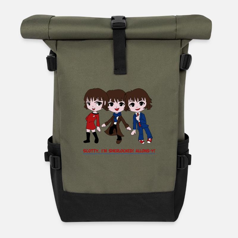 Sotty, I'm Sherlocked! Allons-y! - Rolltop Rucksack - Olive/Schwarz