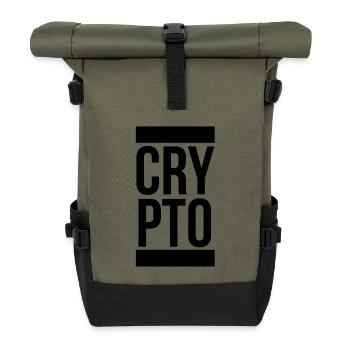 Crypto Currency Hodler Blockchain crypto gift - Roll Top Backpack - olive/black - Front