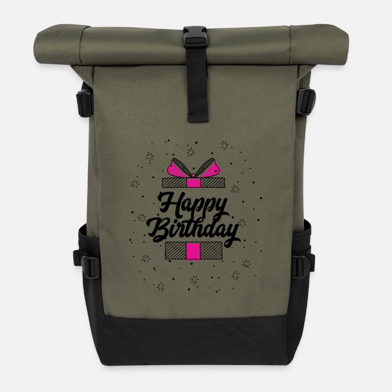 birthday01 - Sac à dos roll top - olive/noir