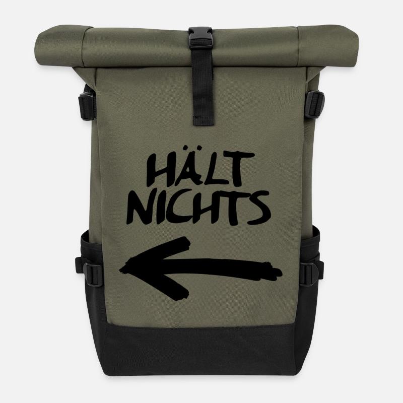 haelt nichts - Rolltop Rucksack - Olive/Schwarz