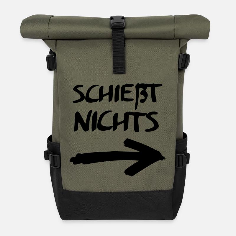 Schiesstnichts - Rolltop Rucksack - Olive/Schwarz