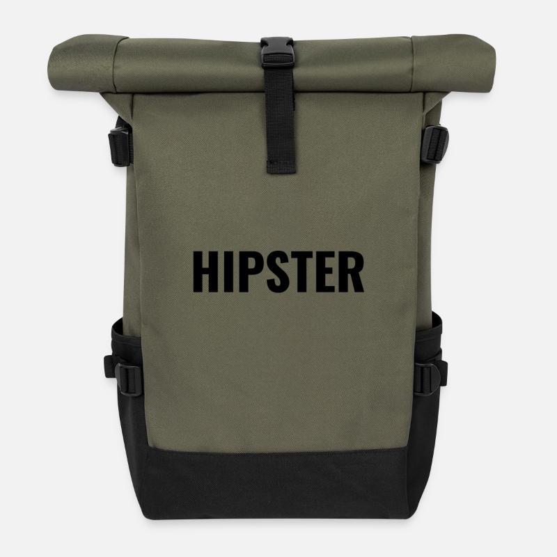 Hipster - Sac à dos roll top - olive/noir