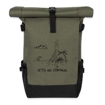 Lets go camping surfing - Roll Top Backpack - olive/black - Front