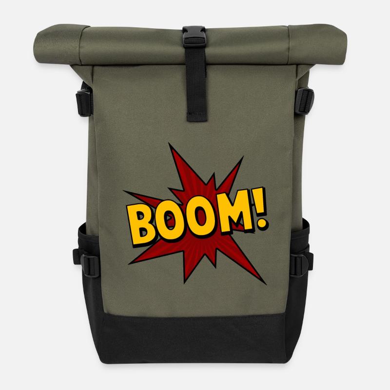 boom! - Comic - Roll Top Backpack - olive/black