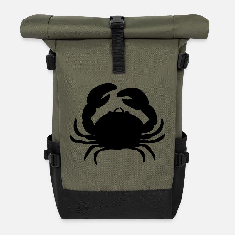 crab - Rolltop Rucksack - Olive/Schwarz