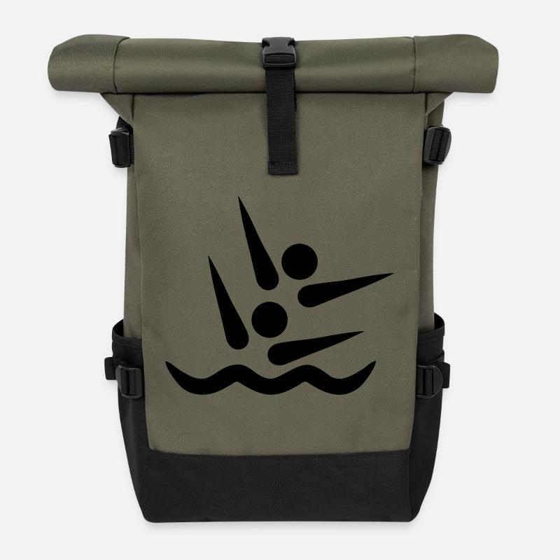 Synchronschwimmen - Rolltop Rucksack - Olive/Schwarz