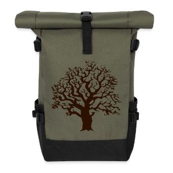 Tree oak - Roll Top Backpack - olive/black - Front