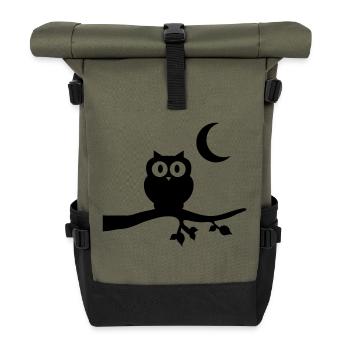 eule_vollmond - Sac à dos roll top - olive/noir - Devant