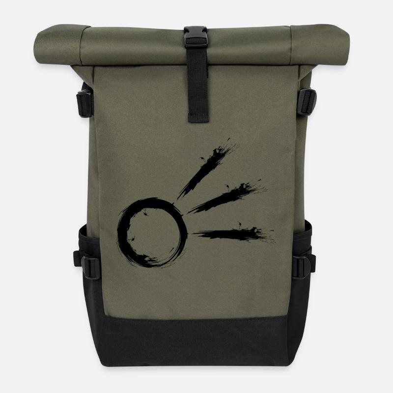 Komet Symbol Schweifstern Astrologie Astronomie - Rolltop Rucksack - Olive/Schwarz