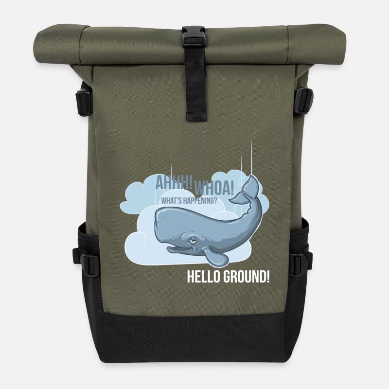Hello Ground! - Rolltop Rucksack - Olive/Schwarz