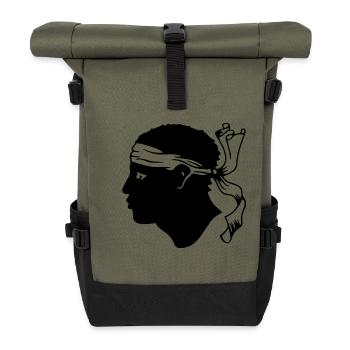 Testa mora (tête de Maure) - Sac à dos roll top - olive/noir - Devant