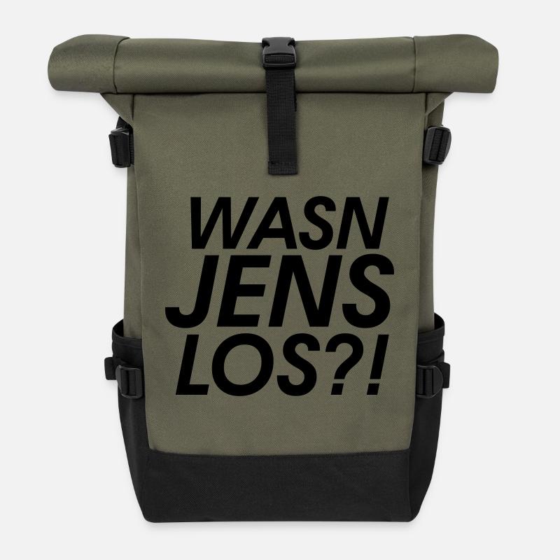 WASN JENS LOS?! - Rolltop Rucksack - Olive/Schwarz