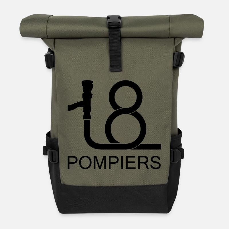 lance_18_2 - Sac à dos roll top - olive/noir