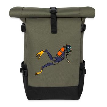 Diver - Roll Top Backpack - olive/black - Front