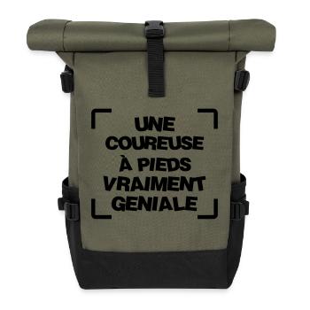 Course à pied / Coureur / Jogging / Running / Run - Sac à dos roll top - olive/noir - Devant