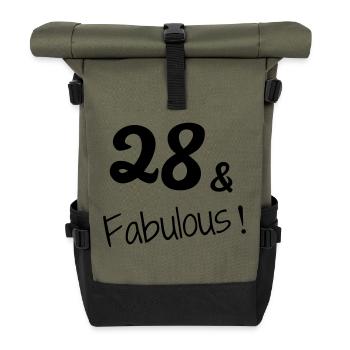 28 / geburtstag / Sport / birthday / - Rolltop Rucksack - Olive/Schwarz - Vorne