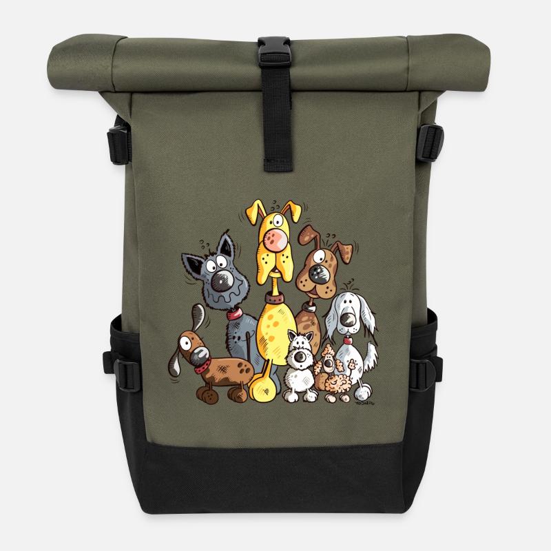 Hundehaufen - Rolltop Rucksack - Olive/Schwarz