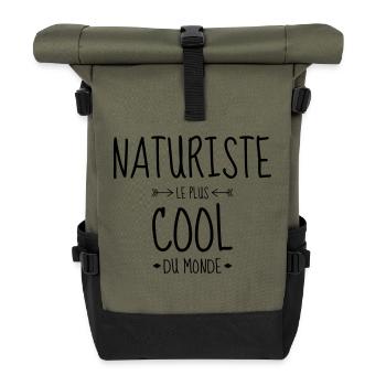 Naturisme / Naturiste / Nudisme / Nudiste - Sac à dos roll top - olive/noir - Devant