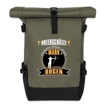 Alter Mann Bogen - Rolltop Rucksack - Olive/Schwarz - Vorne
