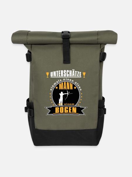 Alter Mann Bogen - Rolltop Rucksack - Olive/Schwarz