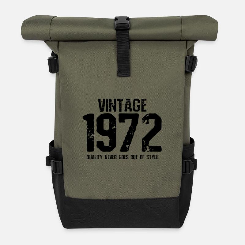 1972 - Sac à dos roll top - olive/noir