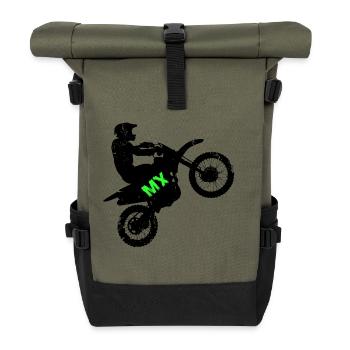 MX Moto Cross - Roll Top Backpack - olive/black - Front