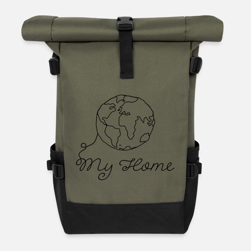 Planet Erde - Rolltop Rucksack - Olive/Schwarz