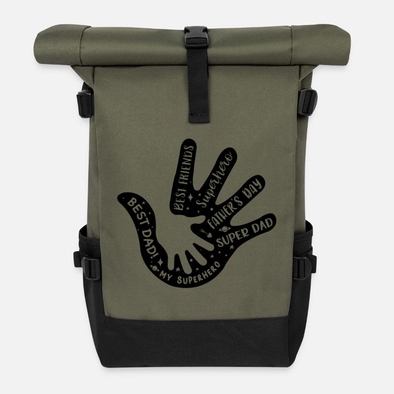 Père Main dans la main - Sac à dos roll top - olive/noir