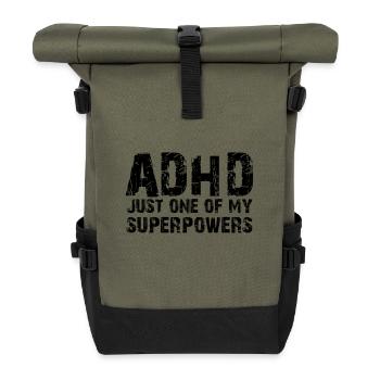 ADHS - Rolltop Rucksack - Olive/Schwarz - Vorne