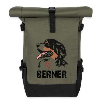 Bernese mountain dog - Roll Top Backpack - olive/black - Front