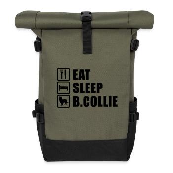 Border collie - Rolltop Rucksack - Olive/Schwarz - Vorne