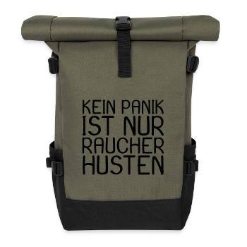 Raucher Husten Pandemie Spruch - Rolltop Rucksack - Olive/Schwarz - Vorne