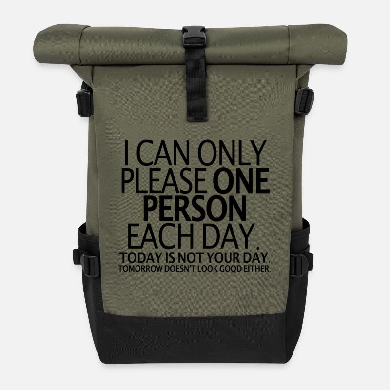 please person - Rolltop Rucksack - Olive/Schwarz