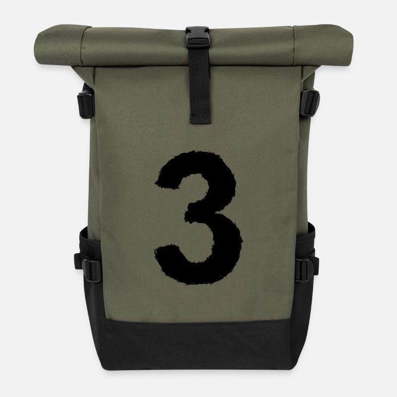 3 - Rolltop Rucksack - Olive/Schwarz