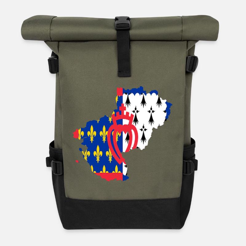 Pays de loire - Sac à dos roll top - olive/noir