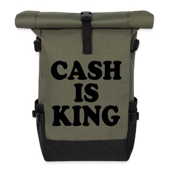 Cash is king - Roll Top Backpack - olive/black - Front