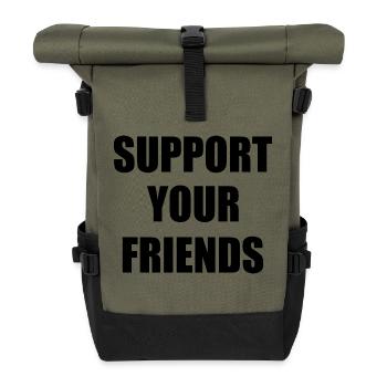 Support your friends - Sac à dos roll top - olive/noir - Devant
