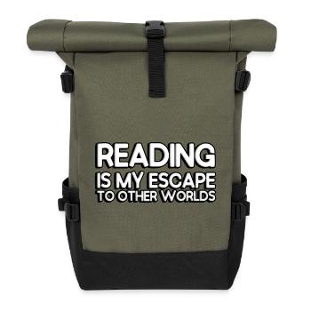 La lecture est mon évasion vers d’autres mondes - Sac à dos roll top - olive/noir - Devant