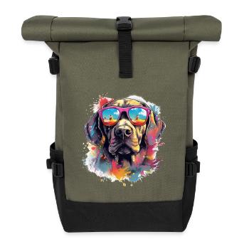 Chien - Sac à dos roll top - olive/noir - Devant