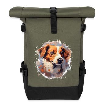 Chien - Sac à dos roll top - olive/noir - Devant