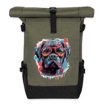 Chien - Sac à dos roll top - olive/noir - Devant