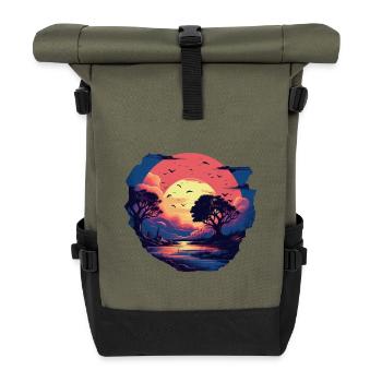 Paysage - Sac à dos roll top - olive/noir - Devant
