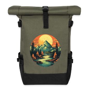 Landscape - Roll Top Backpack - olive/black - Front