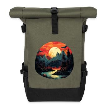 Landscape - Roll Top Backpack - olive/black - Front