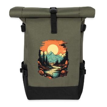Paysage - Sac à dos roll top - olive/noir - Devant