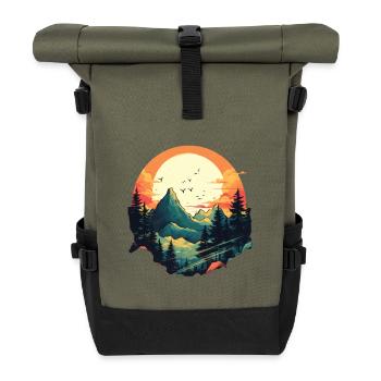 Paysage - Sac à dos roll top - olive/noir - Devant