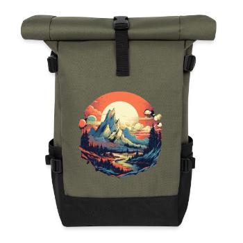 Landscape - Roll Top Backpack - olive/black - Front