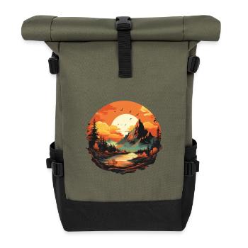 Landscape - Roll Top Backpack - olive/black - Front