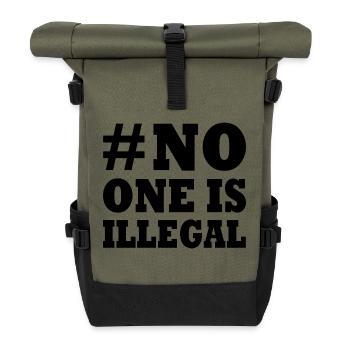 no one is illegal - Sac à dos roll top - olive/noir - Devant